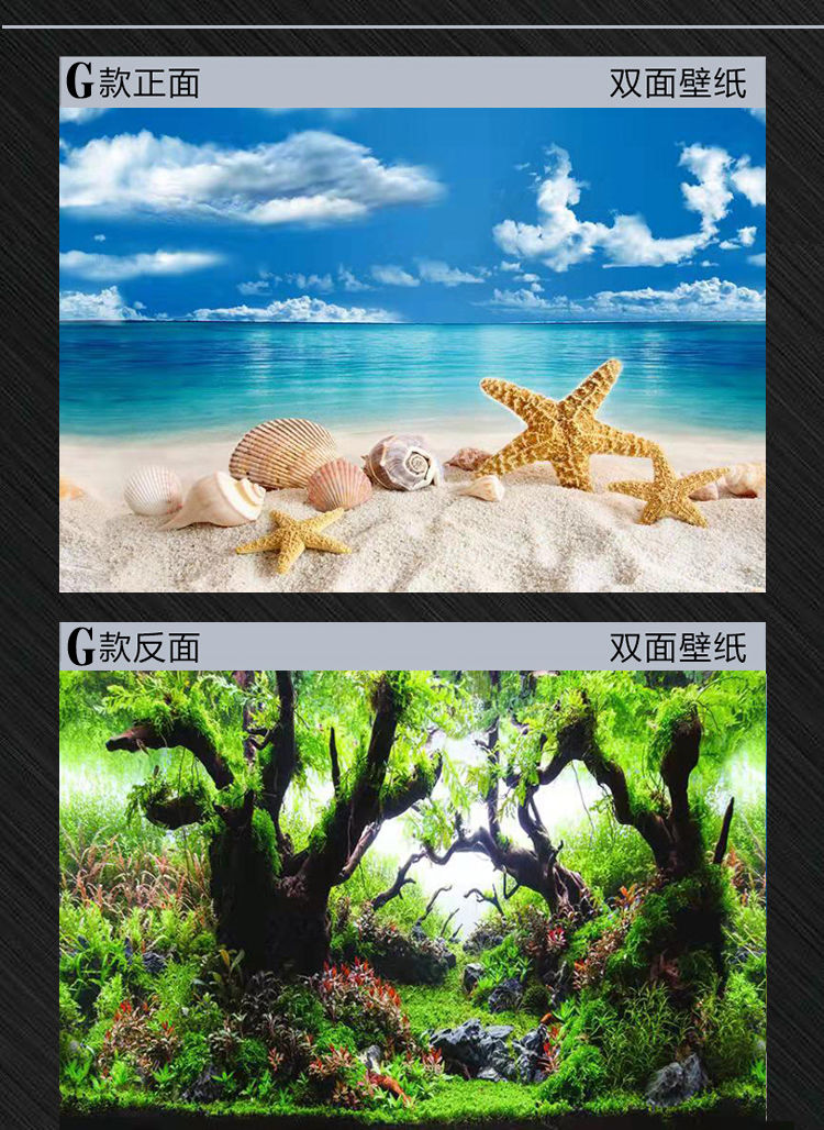 鱼缸背景画鱼缸背景纸高清图3d立体造景贴纸装饰珊瑚石水族箱壁纸l款