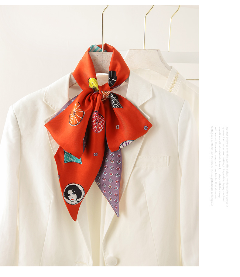 杭丝路 真丝丝巾女小长条围巾女春秋薄百搭装饰窄真丝领带飘带领巾搭