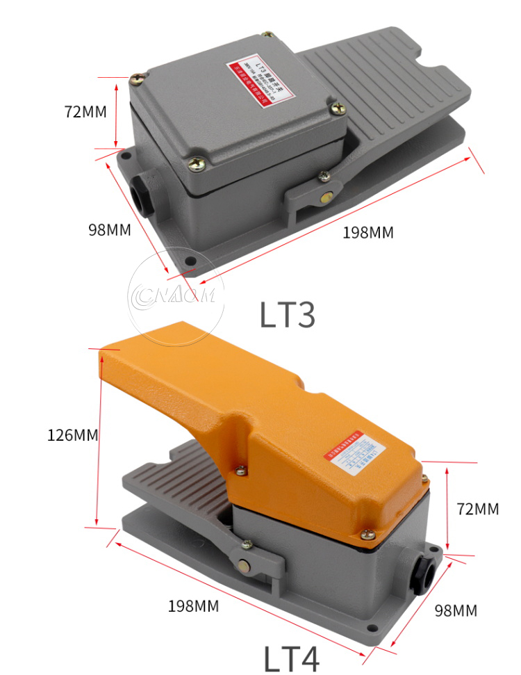 lt4腳踏開關衝床腳踩式腳踩開關220v機床配件防水腳踏板控制開關 lt3