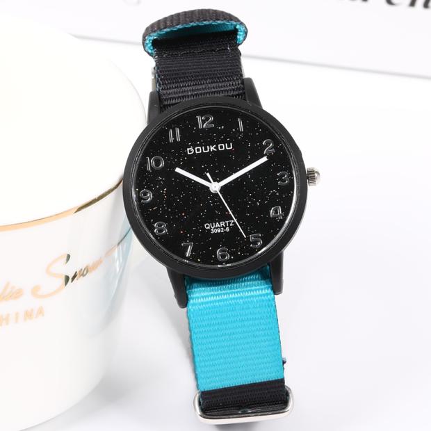 ins风森系学院风韩版简约时尚潮流黑科技休闲帆布带男女学生手表全