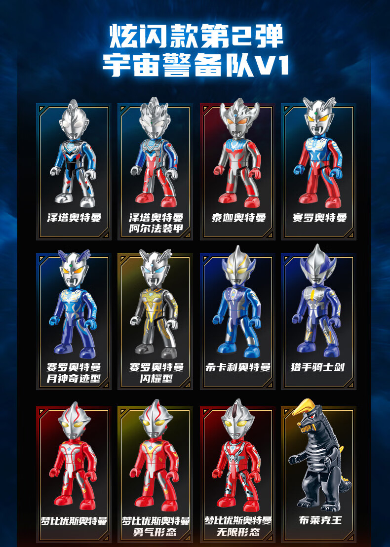 奥特曼积木人仔第二弹奥特英雄宇宙警备队泽塔赛罗口袋积木人 弹炫闪