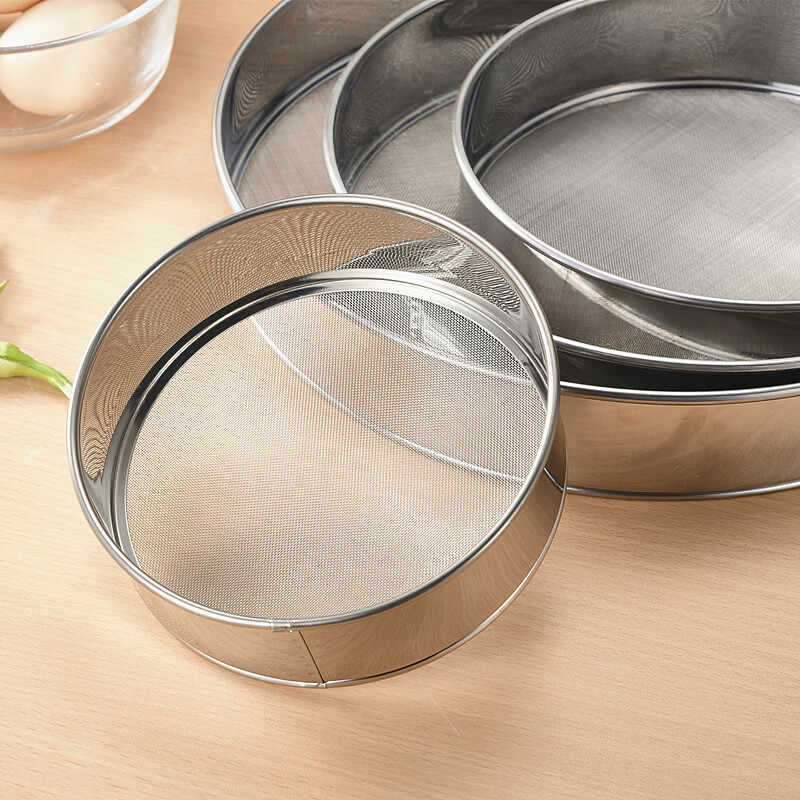 304面粉筛不锈钢细面粉筛网糖粉漏30目中药筛子烘焙工具分样筛面粉筛