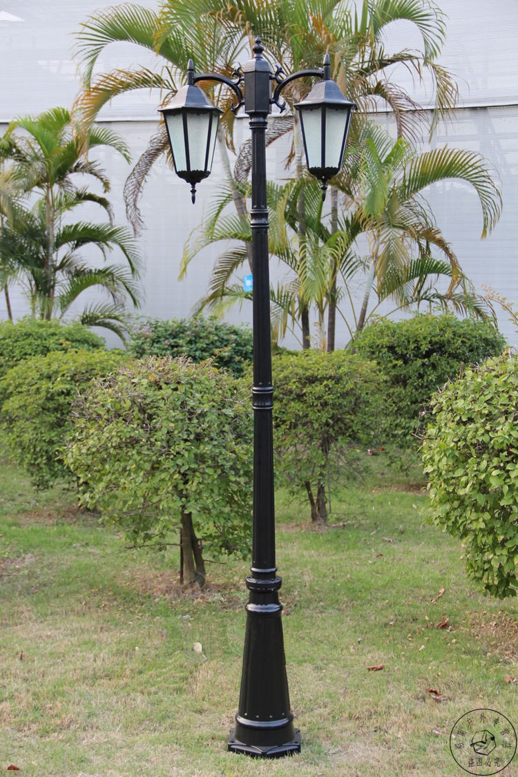 凯思克 庭院灯头欧式室外路灯防水防锈别墅景观户外草坪双头灯杆花园