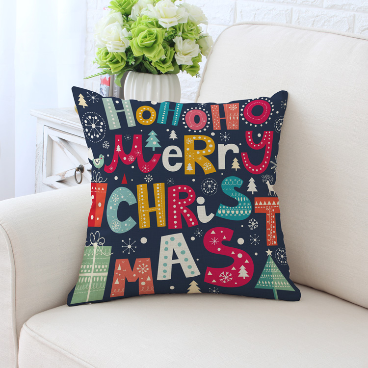 浪漫∮ 符号圣诞礼物冬季雪人卡通腰抱枕靠枕套雪花沙发办公汽车装饰