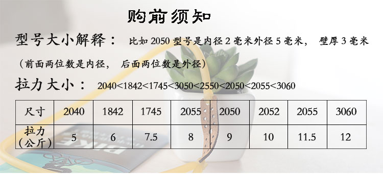 扁皮弹弓皮筋配置表图片