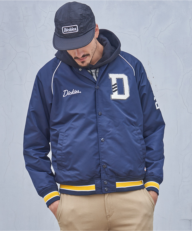 dickies新款美国徽章棒球服 落肩字母印花薄外套男181m10wd10 nv