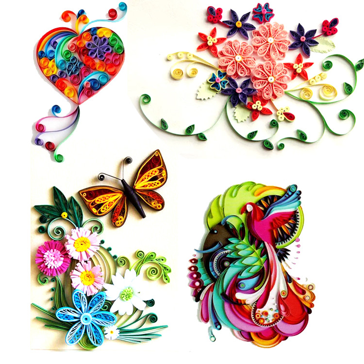 抖音同款衍纸套装 衍纸画工具套装diy材料包小学生折纸卷纸衍纸条线稿