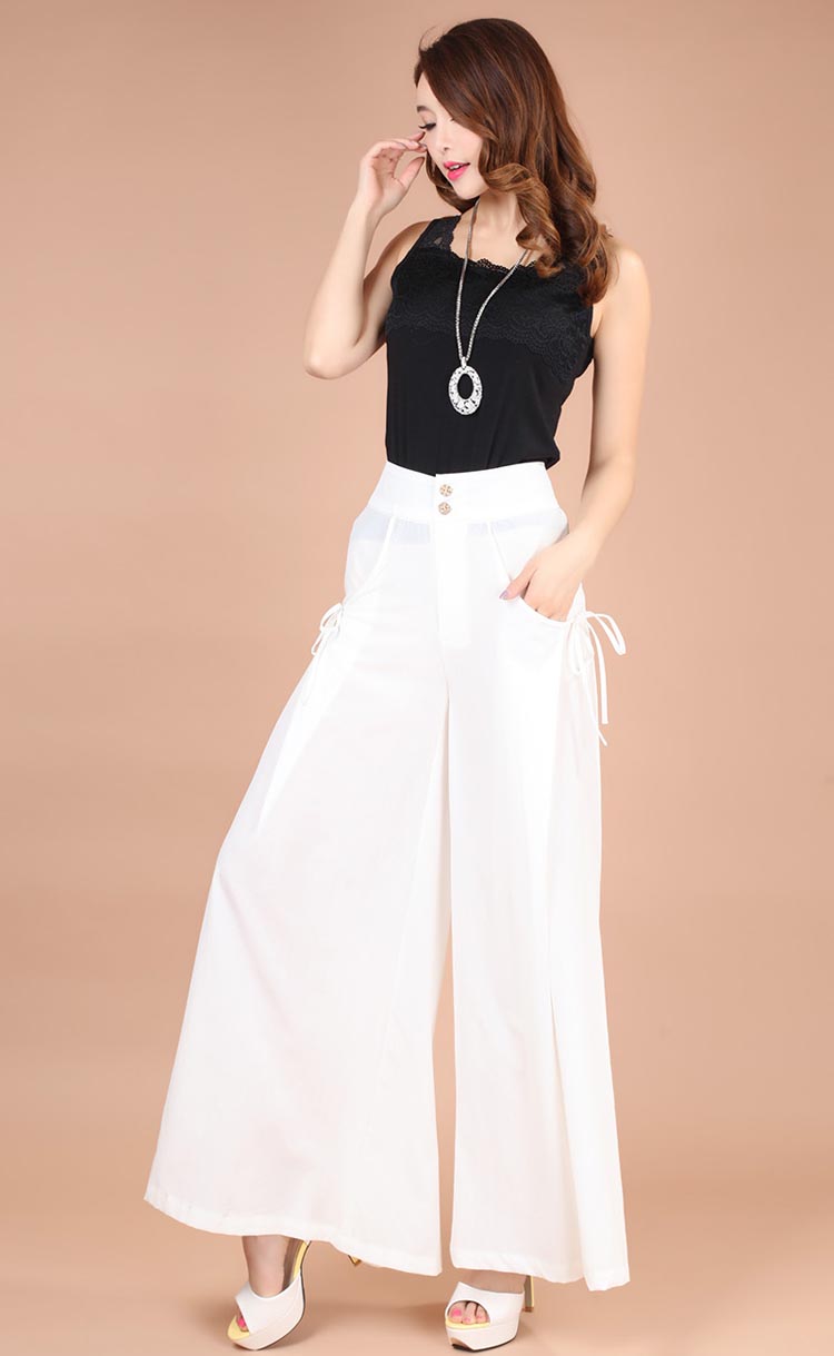 夏季女装韩版休闲裤长裤裙裤高腰裤裙宽松大码阔腿裤甩裤女大脚裤579