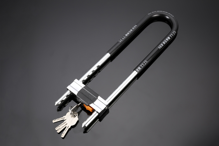 嘉际 推拉门u形锁玻璃门锁双门插锁加长u型锁商铺防盗门锁 加粗款35cm