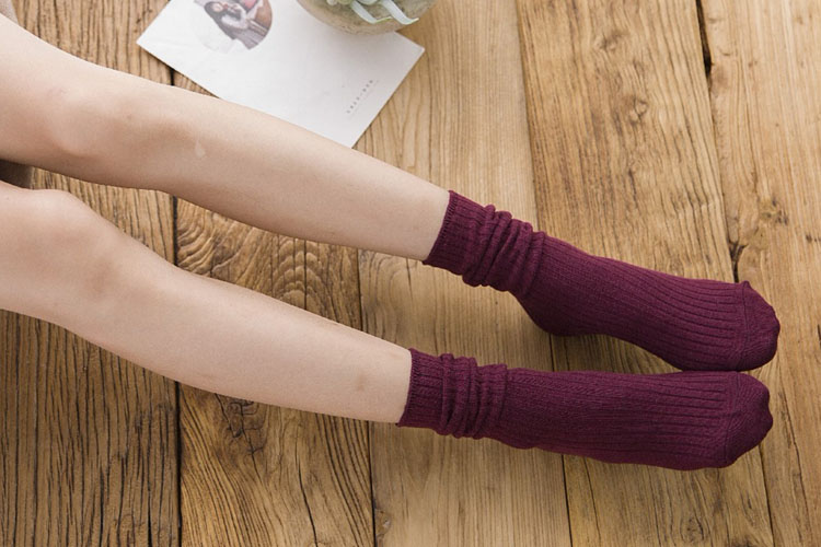 春季棉堆堆袜女春秋纯色简单日系复古百搭森系棉学院风女士3双装袜子