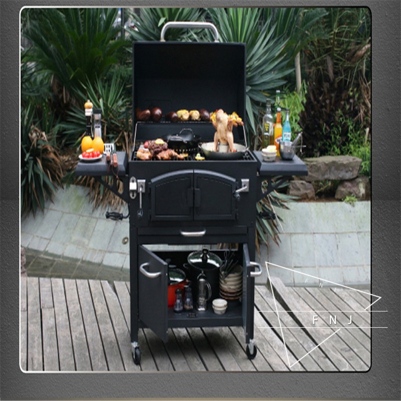 大型别墅欧式烧烤炉商用户外庭院木炭烧烤架烤肉移动烤箱全套烧烤架