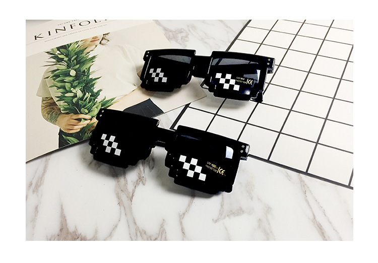 抖音同款社会人装逼神器马赛克眼镜像素墨镜网红恶搞装b装逼二次元