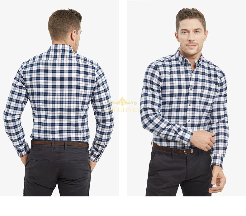 loughnea长袖衬衫男保暖2017冬装加厚磨毛衬衫英伦学院风青年法兰绒