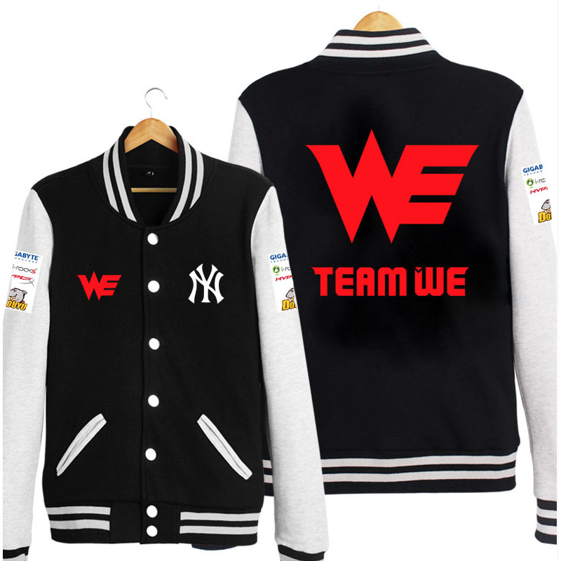 集衫坊we战队队服lol卫衣外套男女装棒球服春夏季新款衣服 酒红 m_ 6