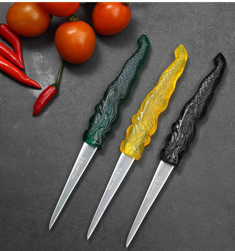 刀龙纹食品雕刻主刀厨师刀多功能果盘刀水果刀 龙纹雕刻主刀【深黑】