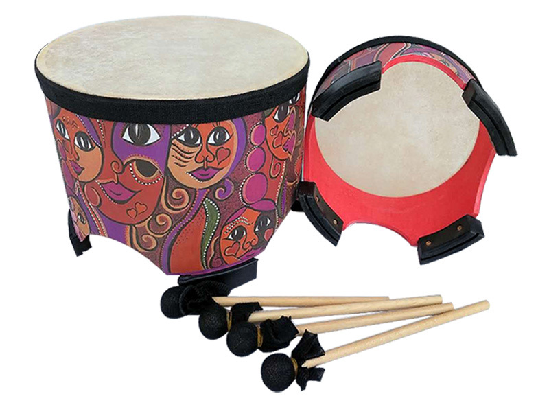 奥尔夫打击乐器儿童手鼓牛皮花地鼓奥尔夫天地orffworld8寸