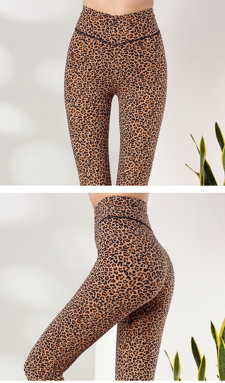 凯蒂芬豹纹打底裤女秋季新款修身秋裤薄款小脚裤显瘦弹力裤豹纹xl腰围