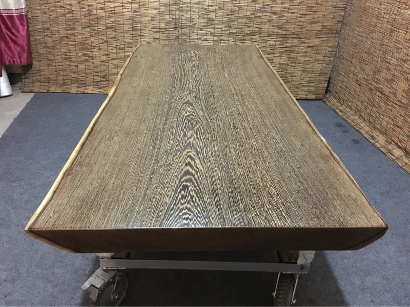 知茗鸡翅木大板自然边180*81-86*8 实木大班台 茶桌 办公桌 电脑桌