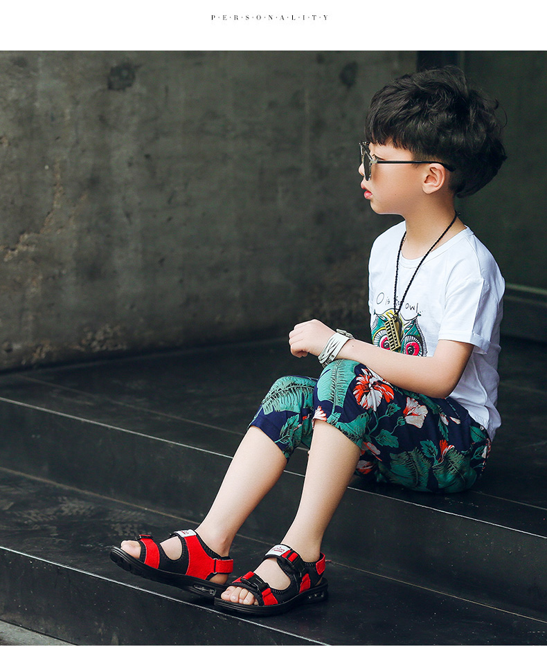 两件9折两件9折男童凉鞋2018春夏季儿童鞋男真皮韩版潮中大童学生男孩