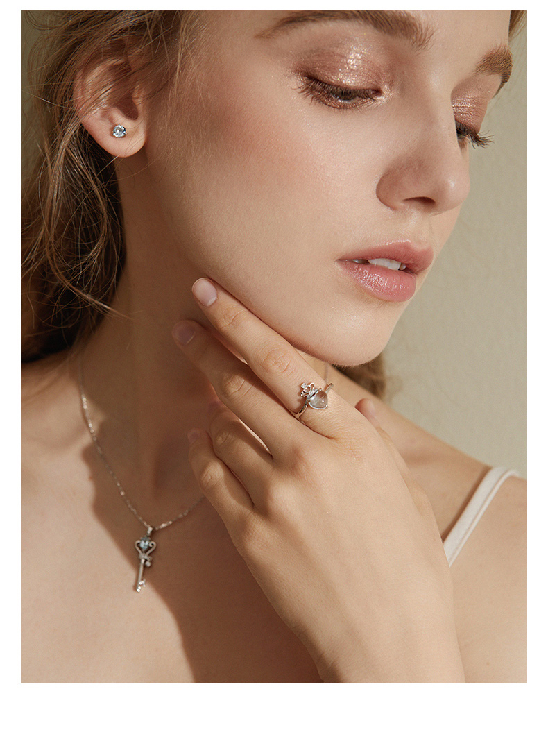 劳拉图laolatu品牌珠宝戒指女925银皇冠食指开口指环气质韩国个性简约