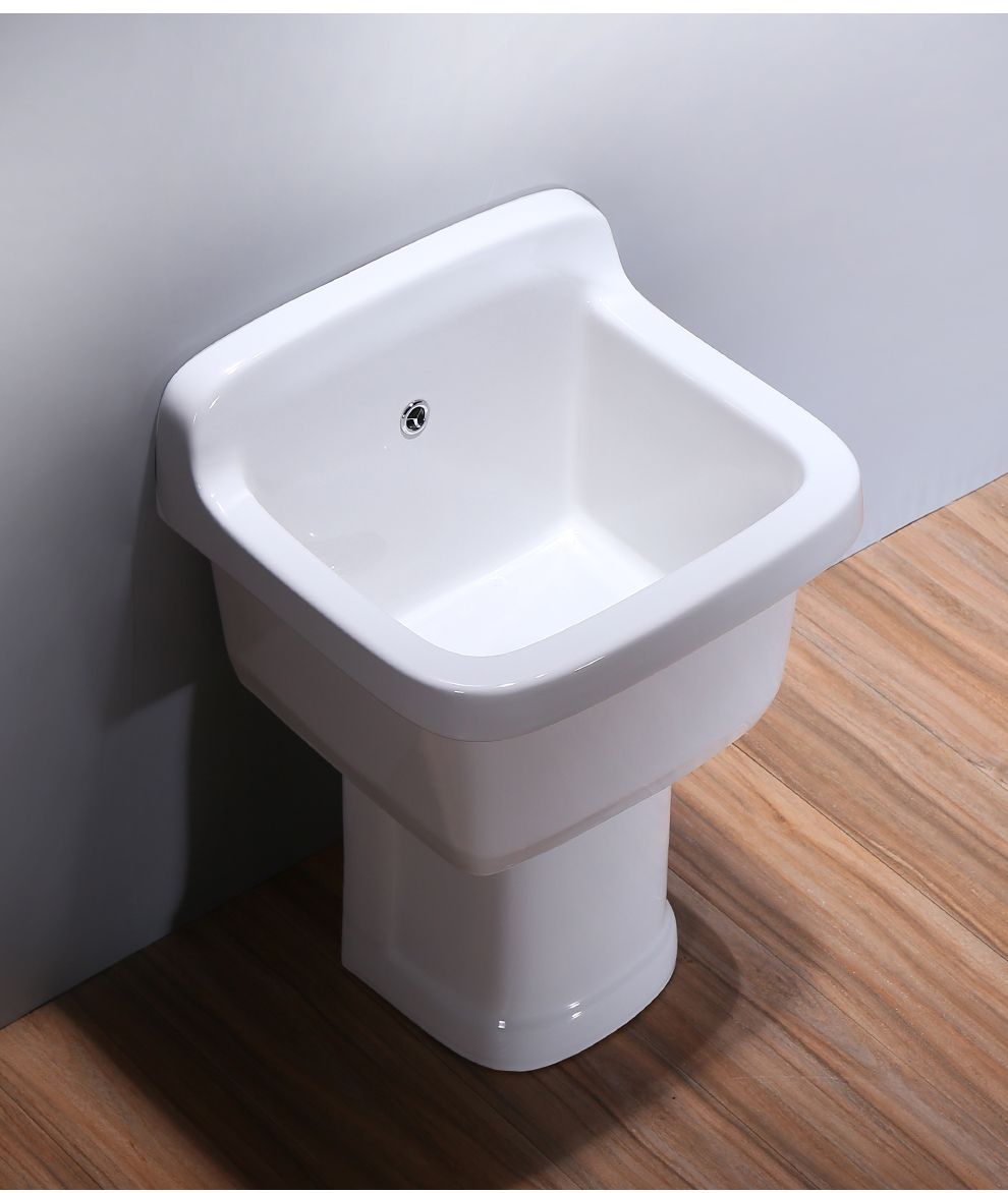 罗柏卫浴(lukook)陶瓷拖布池阳台家用卫生间大号洗拖把池拖把盆落地式