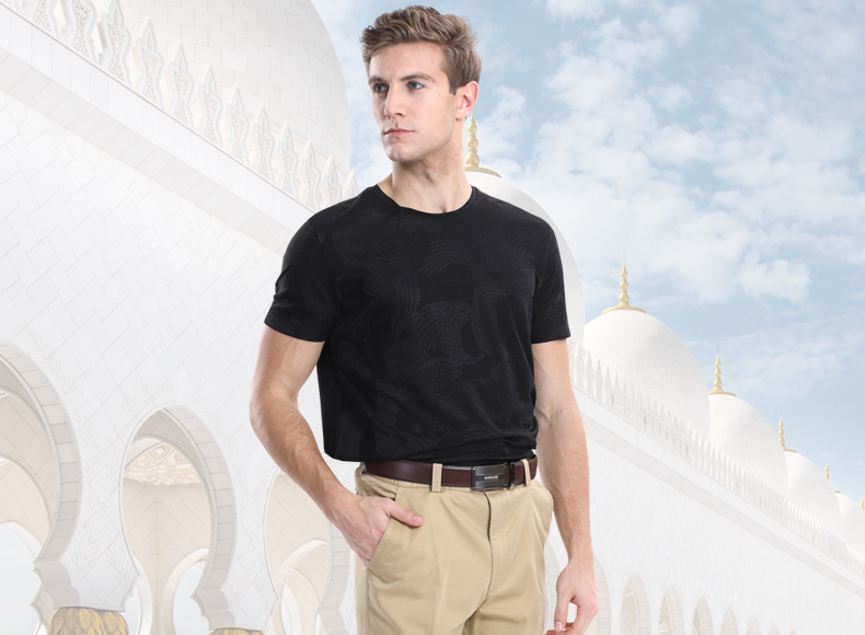 godson高驰男装夏季新款男深腰宽松休闲裤中老年双折舒适长裤子01米