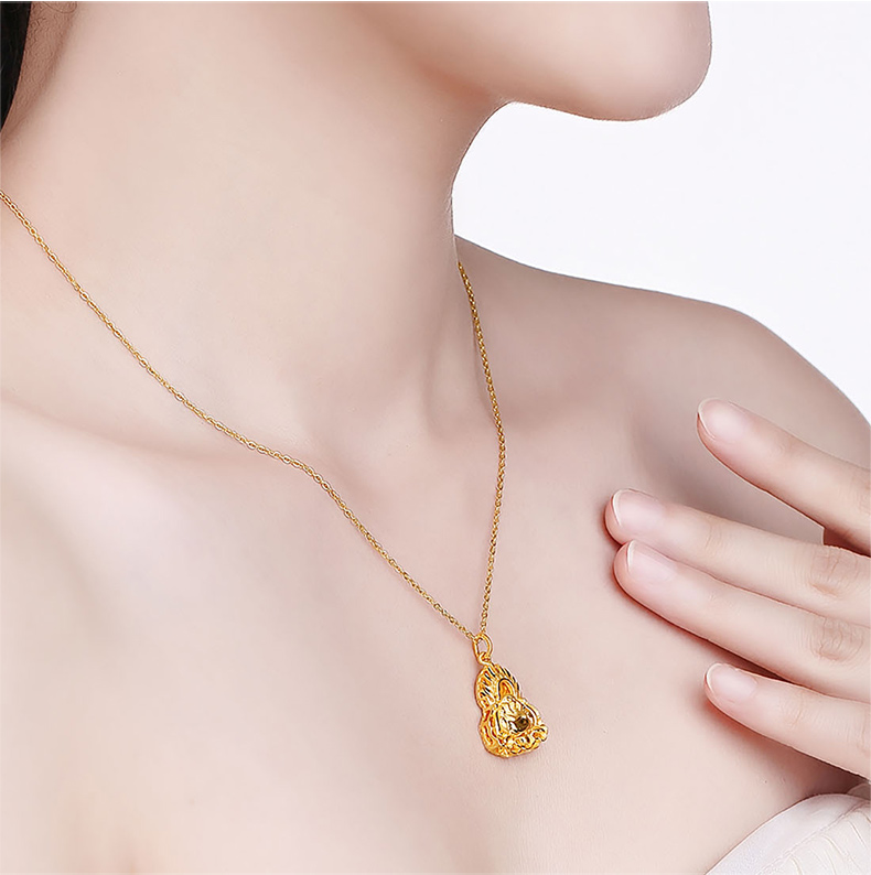 梦金园 黄金吊坠 足金9999平安佛缘坠子 约5.2-5.3g