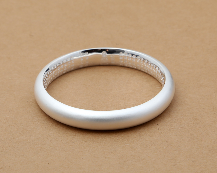 2019新款s999足银饰品银心经手镯女士素银精工万福手环雪花银镯子简约