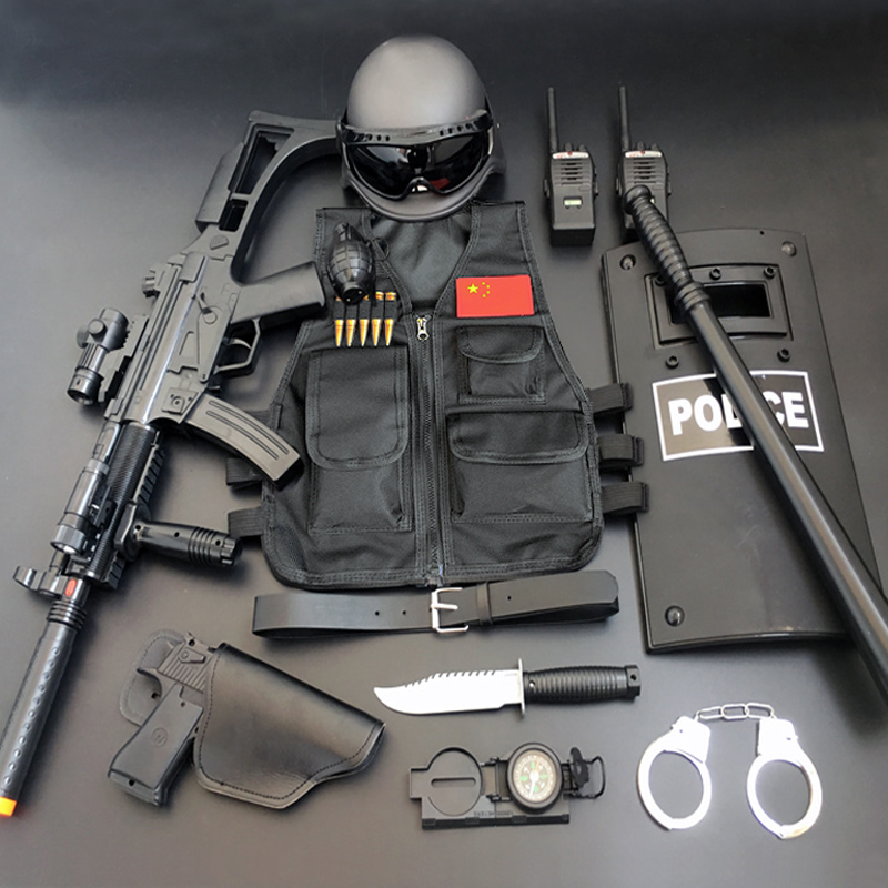 玩具道具枪小警察男孩礼物生日礼物吃鸡套装情人节元宵礼物mp5大枪16