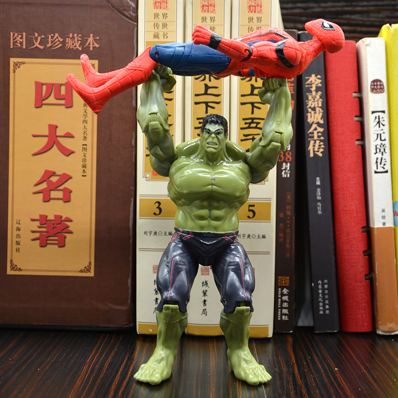A complete set of movable Marvel figurines and models, the Hulk, Thanos, Iron Man figurines, Avengers 3 heroes, Thor 4, Spider-Man, Captain America 2, Batman, Spring Festival and New Year gifts, 8 Avengers, about 18cm in height thumbnail 3