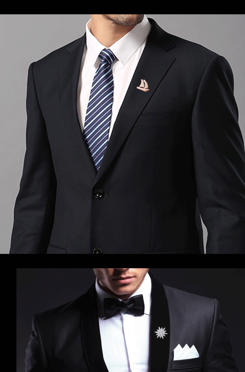 潮流简约领口领针男士西装胸花衬衫小别针胸针时尚日韩国徽章配饰 船