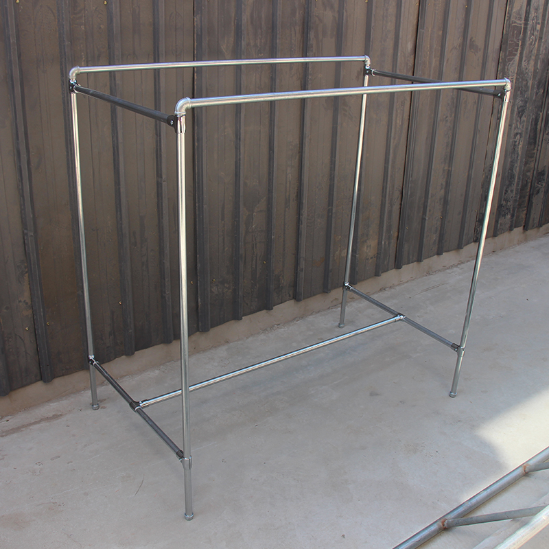室内创意晾衣架简易镀锌水管落地挂衣架室外夜市单双晒衣杆被衣服架子