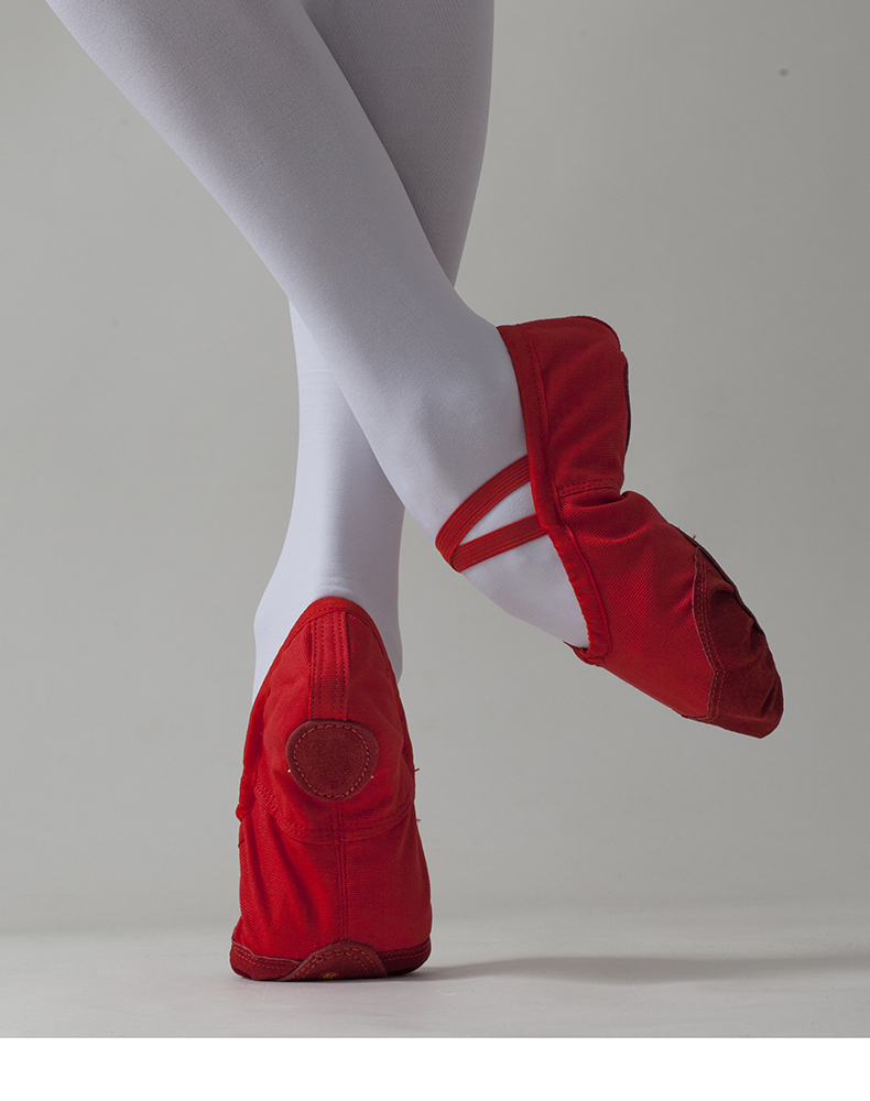 舞蹈鞋儿童红色女练功鞋软底男跳舞女童猫爪冬季加绒芭蕾舞鞋红色23