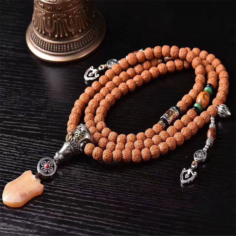 天然龙纹小金刚菩提子民族风挂链毛衣链长款百搭金刚菩提文艺项链f 10