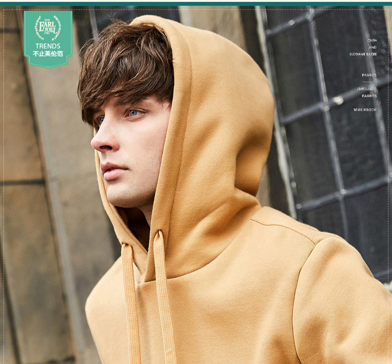 chrdnn 男卫衣连帽春秋款韩版加绒男生帽衫刺绣潮流情侣装套头抓绒连