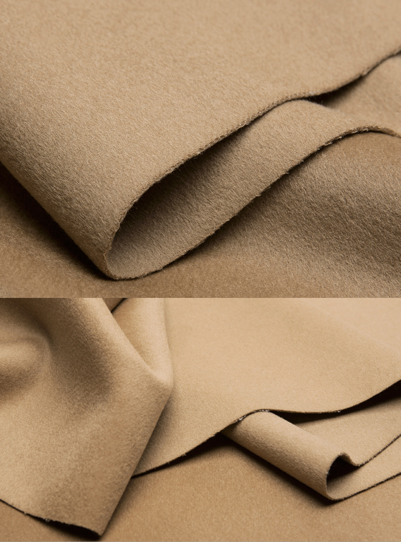 煊缎 山羊绒布料 多色双层秋冬款单色双面混纺羊毛羊绒大衣面料 短