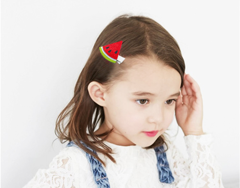 夹子头饰宝宝发夹可爱小孩卡通发卡女童发饰立体亮片影楼饰品 西瓜