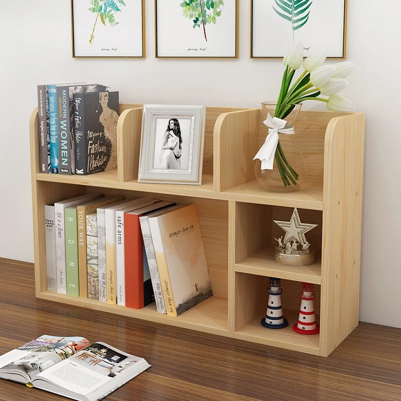 Baicao Jingshe Bookcase Simple Desk, Simple Wood Bookcase