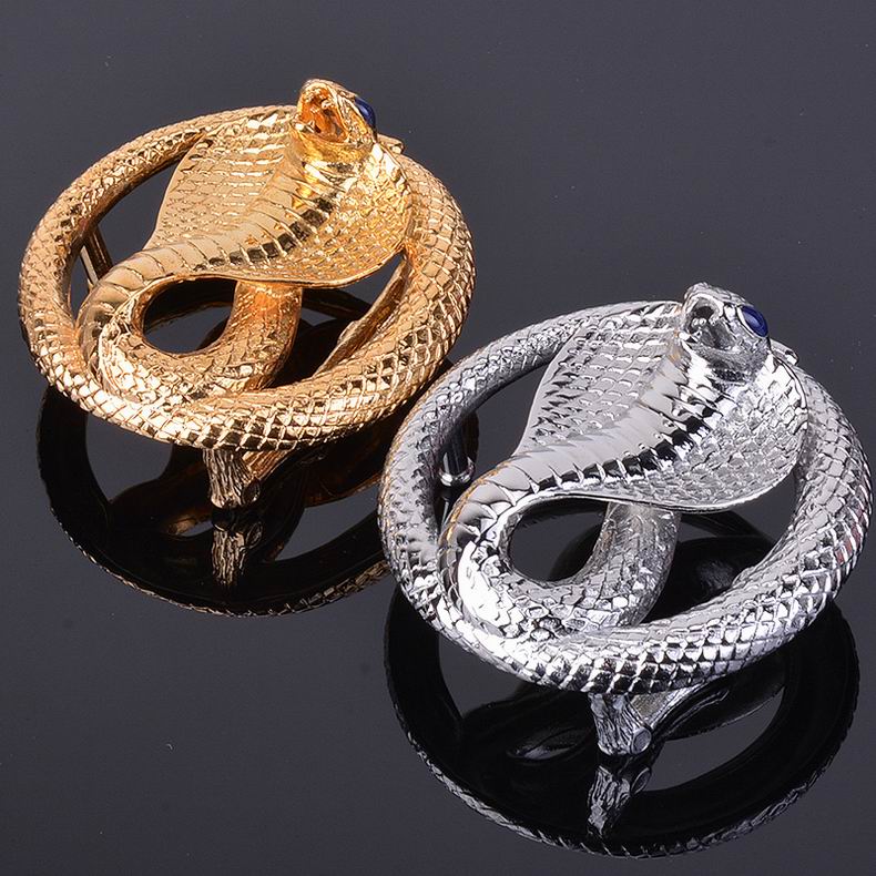 elanmeet霸气蛇形扣头圆形皮带扣316不锈钢材质金色35cmal金眼镜蛇