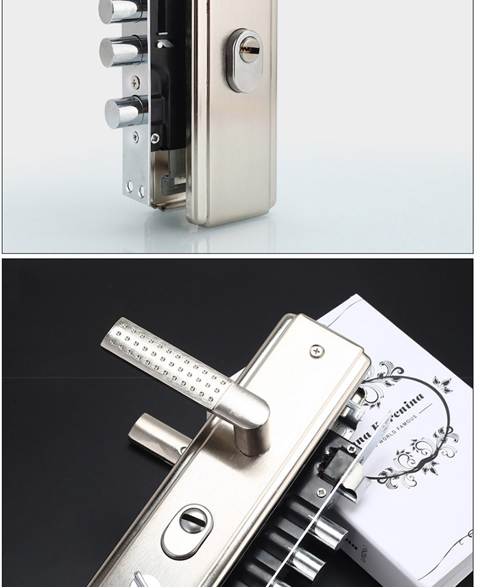 适用步阳防盗门锁套装入户门通用型加厚双活双快家用大门防盗锁三件套