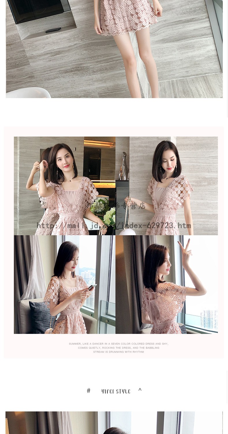 sxa香港潮牌小个子连衣裙女2022夏季女装新款时尚气质花朵蕾丝镂空a字