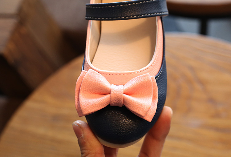 儿童单鞋软底学步鞋 蝴蝶结女童公主鞋简约百搭女鞋 米色 30