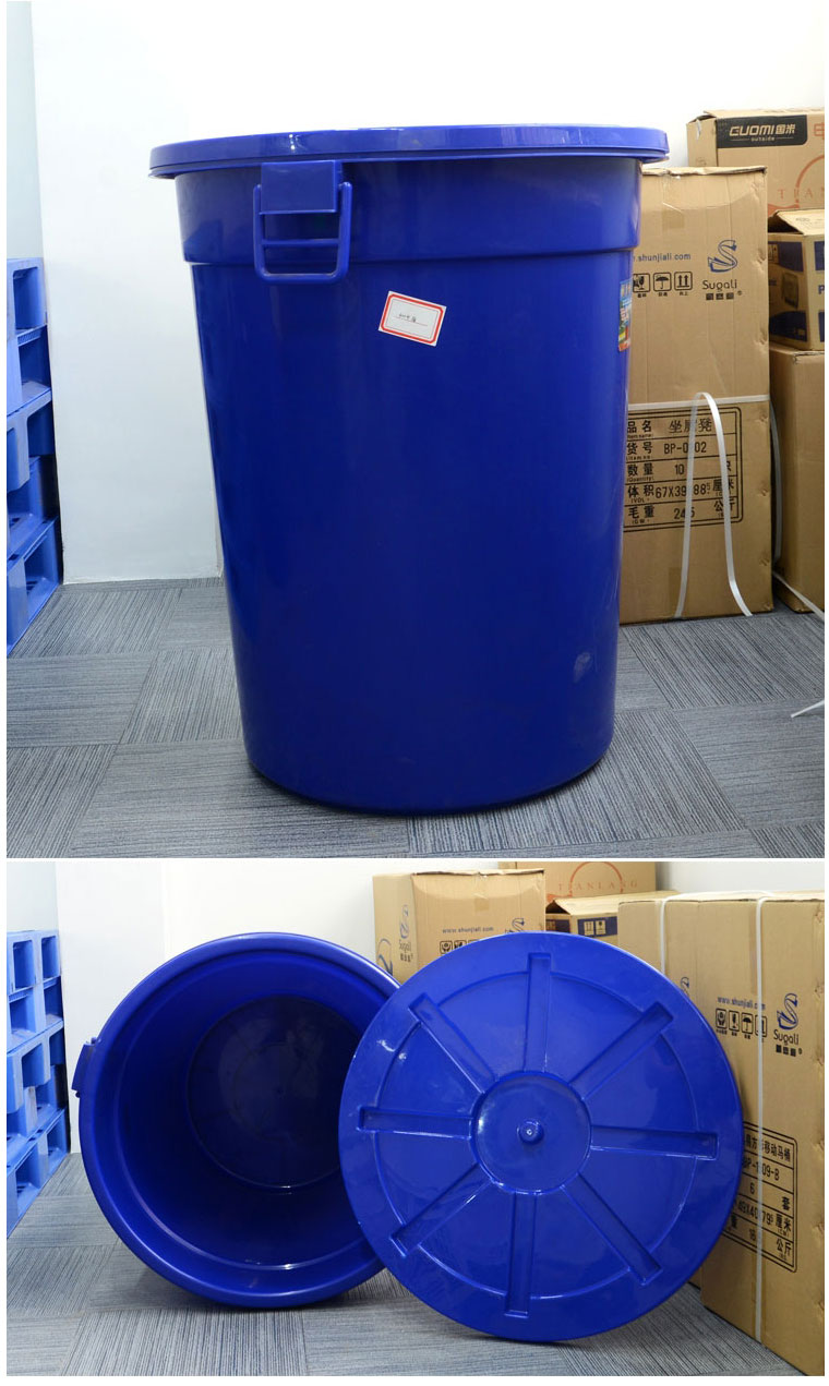 加厚塑料水桶大号水桶工业塑料圆桶楼层小区户外垃圾桶带盖 400l加厚