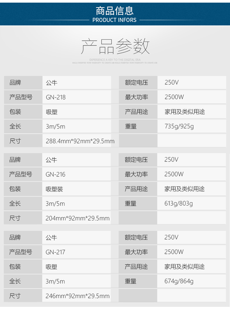 公牛 GN-216(S)-3M 6位超功率保护单开关接线板