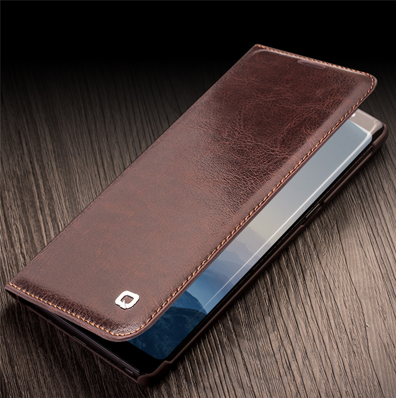 米享 三星note8皮套sm-n9500手机壳真皮翻盖式noto 8手机壳保护套