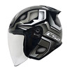 LS2 new motorcycle helmet quarter helmet electric moped four seasons large tail wing large size men and women half helmet OF608 black gray silver phantom 4XL (recommended 63-64CM)
