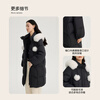 Ai Lai big fur collar down jacket women's long sweet age-reducing hooded thickened warm duck down jacket ice clear blue S