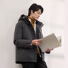 Jing Tokyo Made Down Jacket Men's 90 Down Thick Commuting Short Autumn and Winter Hooded Warm Jacket Black L(175/96A)