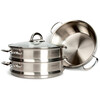 LOCK & LOCK stainless steel steamer household large-capacity steamer 28CM three-layer combination set can steam meat, fish, steamed buns and steamed buns