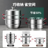 MAXCOOK anti-scalding steamer 304 stainless steel multi-layer steamer thickened multi-bottom soup pot gas electric three-layer MCZ5205 34cm